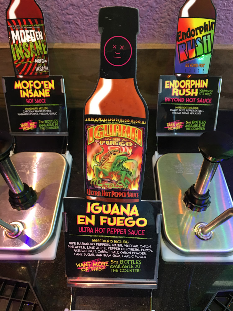 Tijuana Flats iguana en fuego