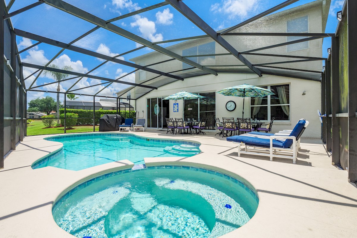 Large Pool Deck with Lake View