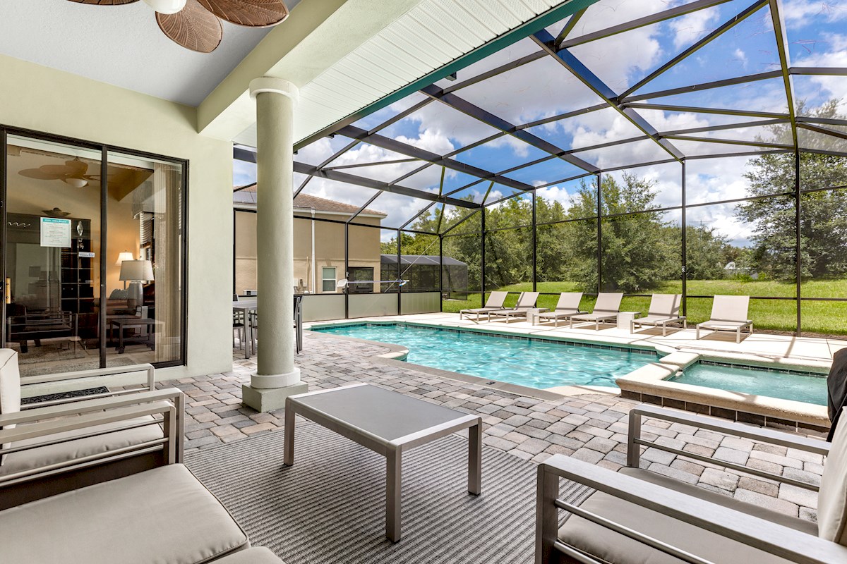 Calabria Villa Pool Area in Orlando