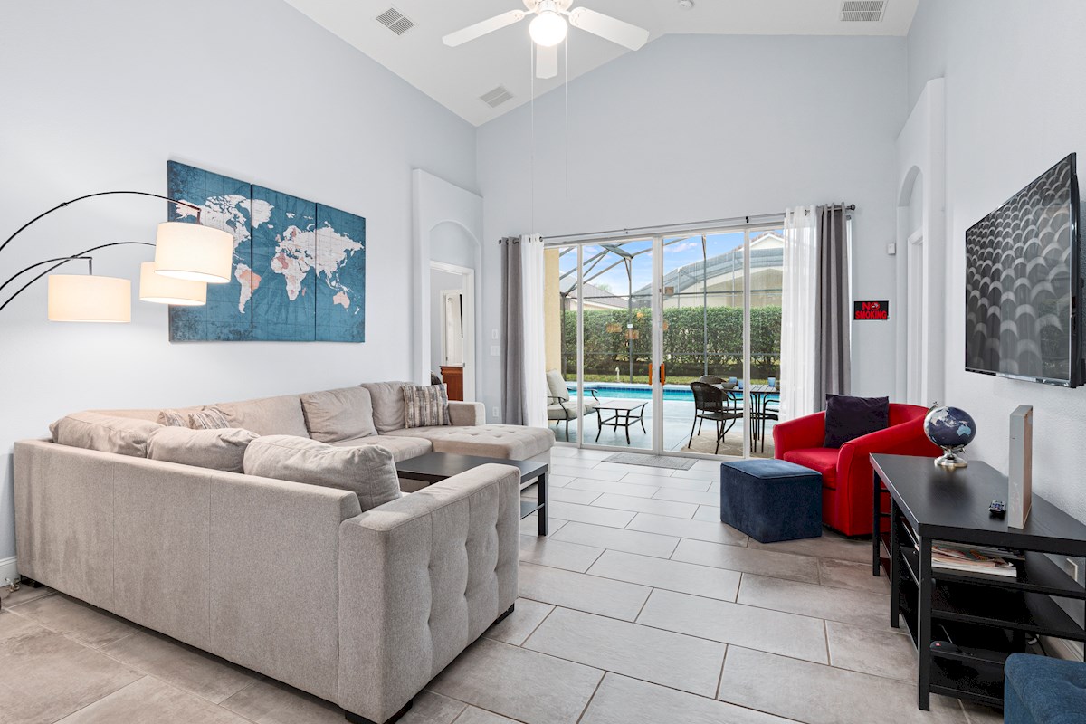 Open Plan Lounge with Pool Access