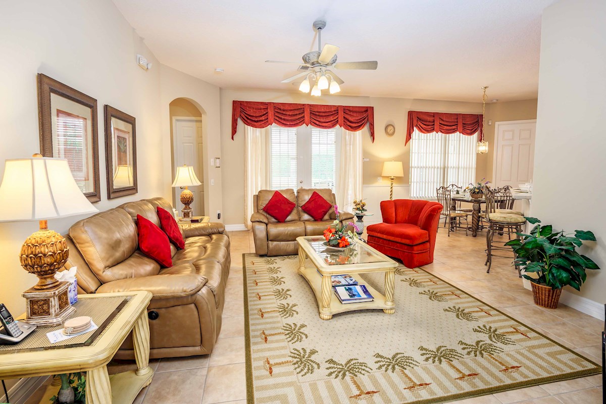 Family Room with 75" Ultra HD 4K TV